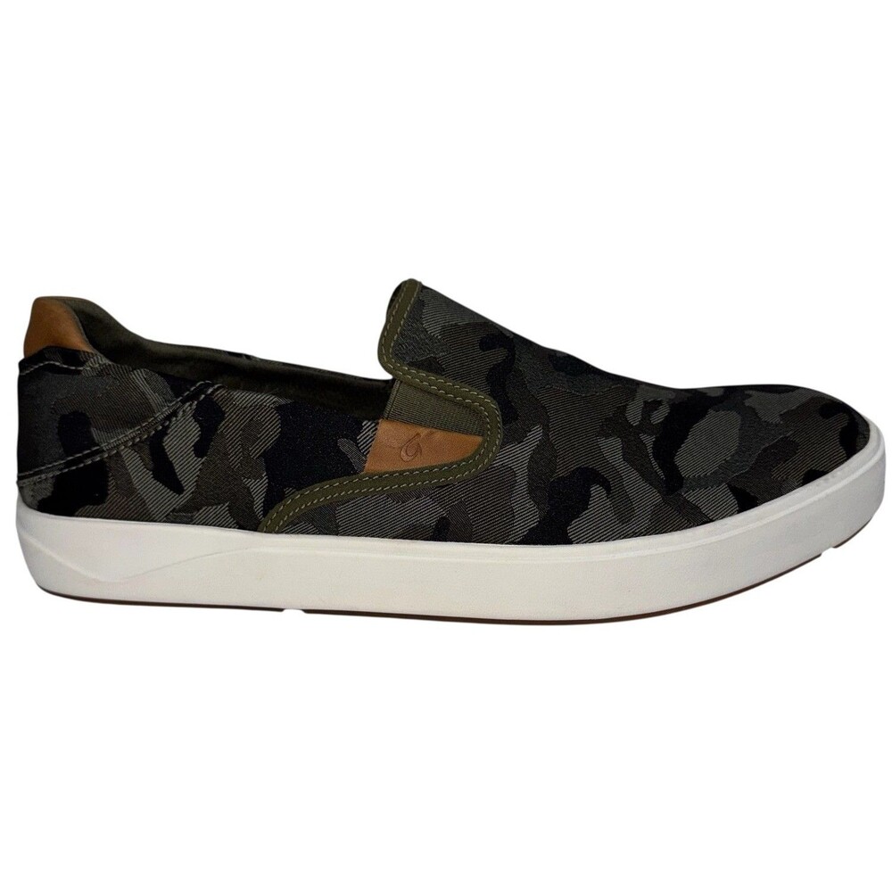AMPUTEE OluKai Lae’ahi Pa’i Mens Size 12 RIGHT Sneakers Shoes Green Camo Slip On